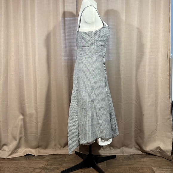 Striped Gray Dress with Lace Details - Picture 11 of 11